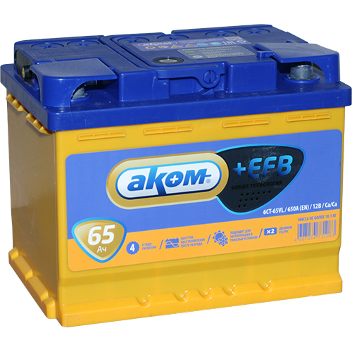 Масло Аккумуляторная батарея Аком + EFB 65
